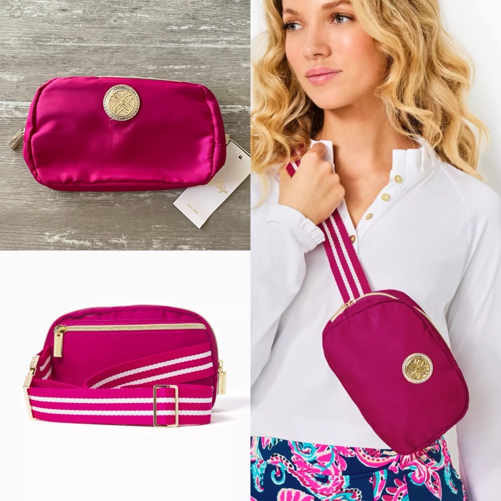 NWT Lilly Pulitzer Jeanie Belt Bag Fanny Pack Crossbody in Mystique Pink